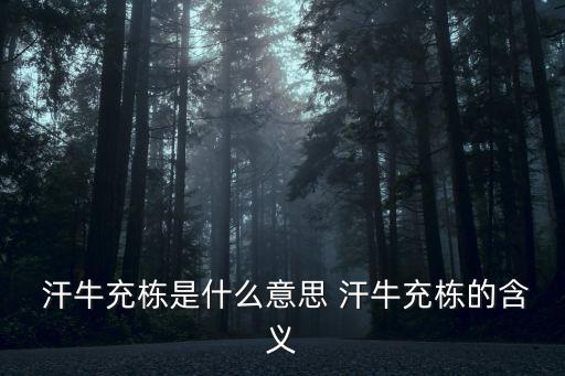  汗牛充棟是什么意思 汗牛充棟的含義