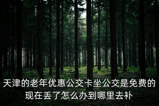 天津的老年優(yōu)惠公交卡坐公交是免費(fèi)的現(xiàn)在丟了怎么辦到哪里去補(bǔ)