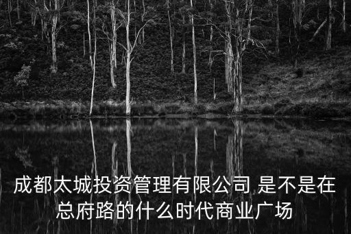 成都市藏投建設有限公司，成都太城投資管理有限公司 是不是在總府路的什么時代商業廣場