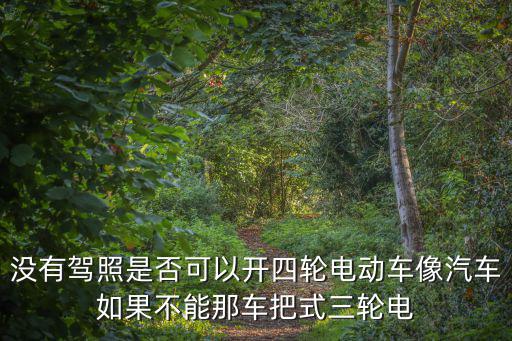 沒有駕照是否可以開四輪電動車像汽車如果不能那車把式三輪電