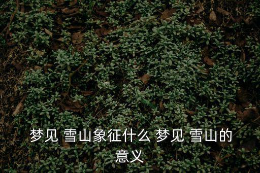  夢見 雪山象征什么 夢見 雪山的意義