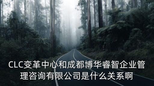 CLC變革中心和成都博華睿智企業管理咨詢有限公司是什么關系啊