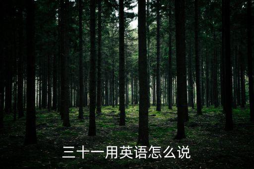 31用英語怎么說，31英語怎么說