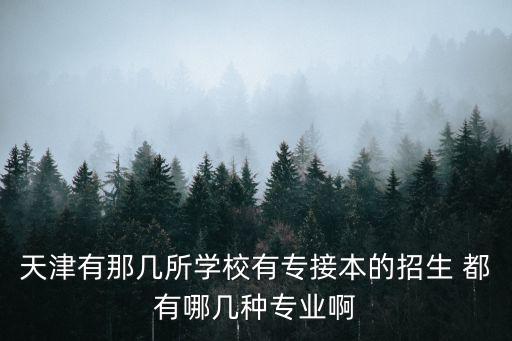 天津有那幾所學校有專接本的招生 都有哪幾種專業啊