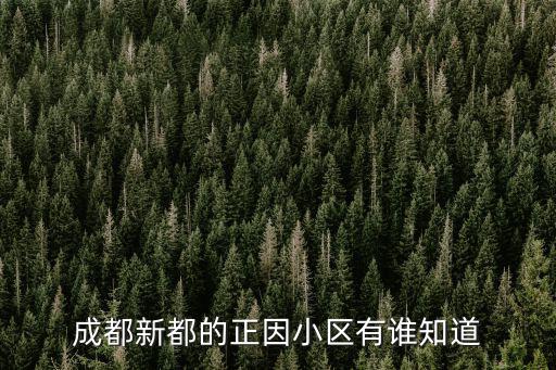 成都新都的正因小區(qū)有誰知道