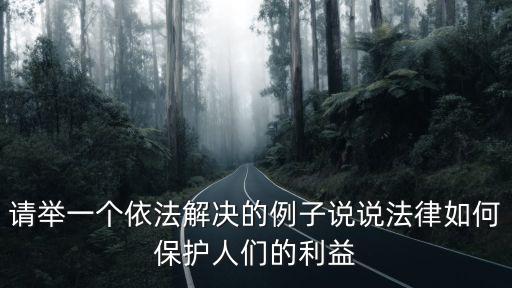 重慶市羅勇見死刑判決書，請舉一個依法解決的例子說說法律如何保護人們的利益