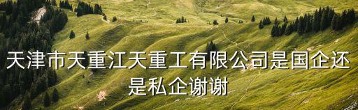 天津市天重江天重工有限公司是國企還是私企謝謝