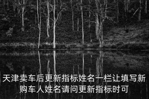 天津賣車后更新指標(biāo)姓名一欄讓填寫(xiě)新購(gòu)車人姓名請(qǐng)問(wèn)更新指標(biāo)時(shí)可