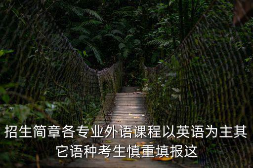 招生簡(jiǎn)章各專(zhuān)業(yè)外語(yǔ)課程以英語(yǔ)為主其它語(yǔ)種考生慎重填報(bào)這