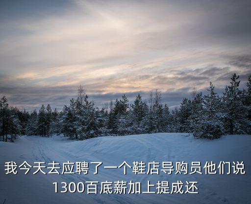重慶市鞋店招導購，我今天去應聘了一個鞋店導購員他們說1300百底薪加上提成還