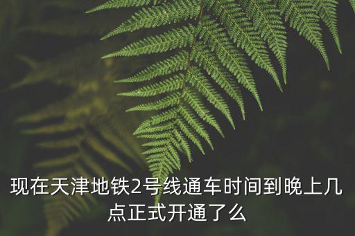 現(xiàn)在天津地鐵2號(hào)線通車(chē)時(shí)間到晚上幾點(diǎn)正式開(kāi)通了么