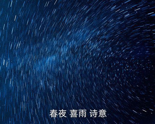  春夜 喜雨 詩意