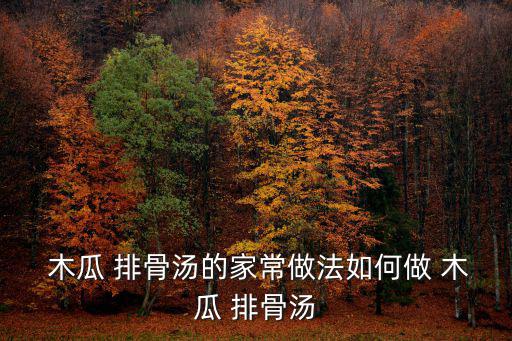 木瓜 排骨湯的家常做法如何做 木瓜 排骨湯