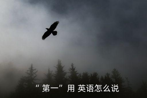 “ 第一”用 英語怎么說