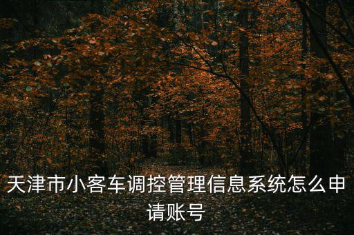 天津市小客車調(diào)控管理信息系統(tǒng)怎么申請賬號