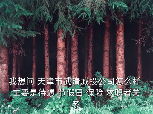 我想問(wèn) 天津市武清城投公司怎么樣 主要是待遇 節(jié)假日 保險(xiǎn) 求職者關(guān)系