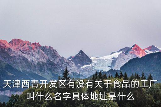 天津西青開發區有沒有關于食品的工廠叫什么名字具體地址是什么