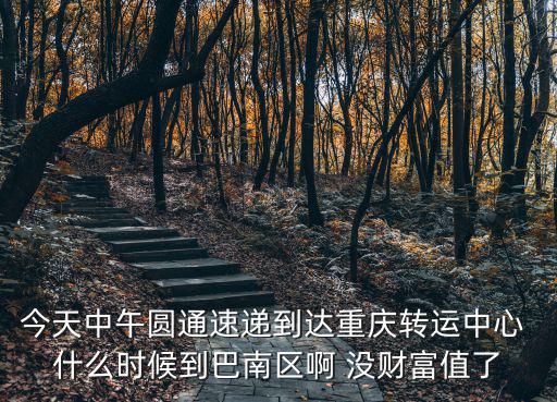 今天中午圓通速遞到達重慶轉(zhuǎn)運中心 什么時候到巴南區(qū)啊 沒財富值了