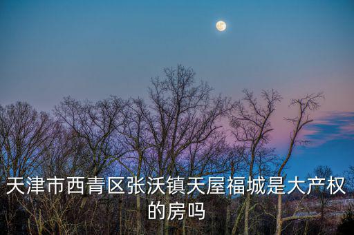 天津市西青區張沃鎮天屋福城是大產權的房嗎