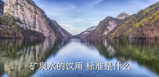  礦泉水的飲用 標準是什么