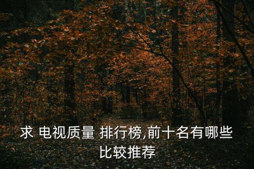 求 電視質量 排行榜,前十名有哪些比較推薦