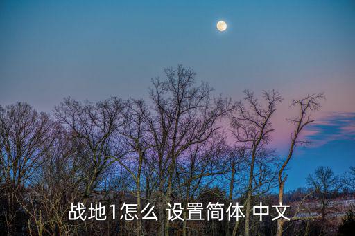  戰地1怎么 設置簡體 中文