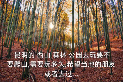  昆明的 西山 森林 公園去玩要不要爬山,需要玩多久,希望當地的朋友或者去過...