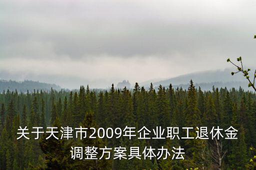關于天津市2009年企業職工退休金調整方案具體辦法