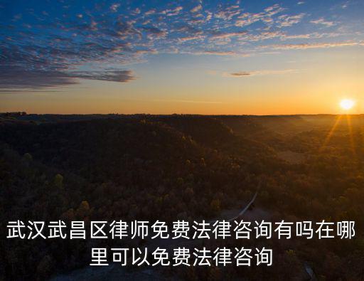 武漢武昌區律師免費法律咨詢有嗎在哪里可以免費法律咨詢