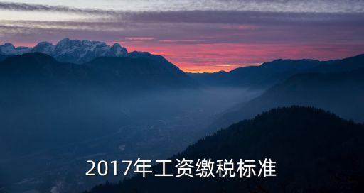 2017年工資繳稅標準