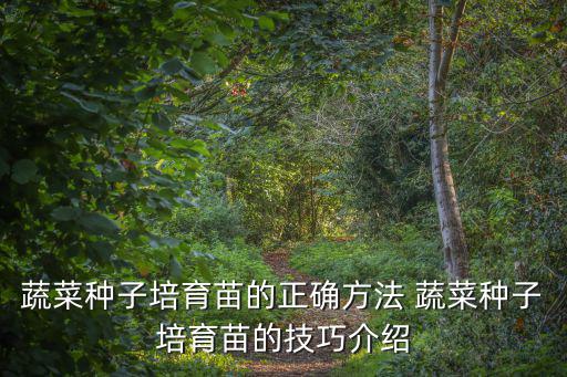 蔬菜育苗技術，蔬菜育苗的規格標準有哪些