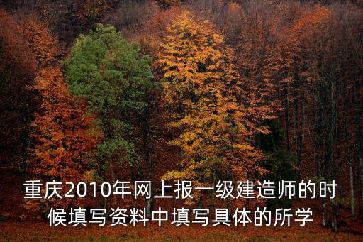 重慶2010年網上報一級建造師的時候填寫資料中填寫具體的所學