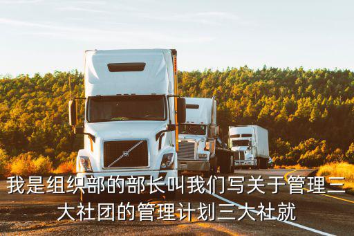 我是組織部的部長叫我們寫關(guān)于管理三大社團(tuán)的管理計(jì)劃三大社就