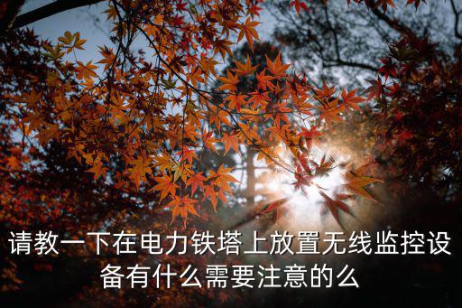 請教一下在電力鐵塔上放置無線監控設備有什么需要注意的么