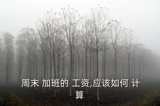  周末 加班的 工資,應該如何 計算