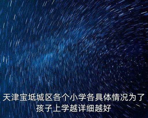 天津?qū)氎娉菂^(qū)各個小學各具體情況為了孩子上學越詳細越好