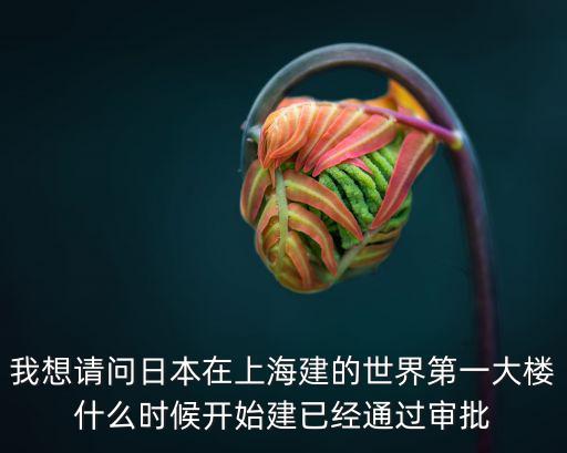 我想請問日本在上海建的世界第一大樓什么時候開始建已經通過審批