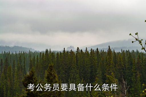 考公務員要具備什么條件