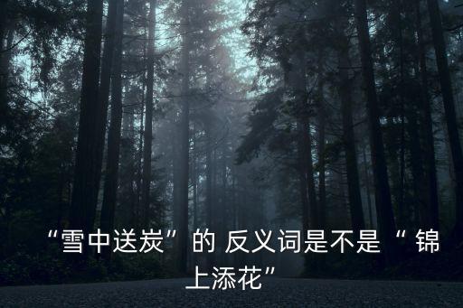 錦上添花的反義詞,給予別人物質或精神上的幫助是反義詞