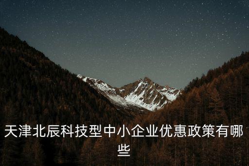 天津北辰科技型中小企業優惠政策有哪些