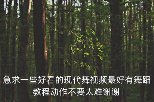 急求一些好看的現代舞視頻最好有舞蹈教程動作不要太難謝謝