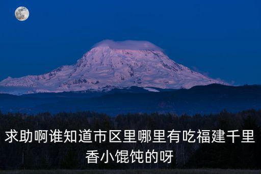 求助啊誰知道市區里哪里有吃福建千里香小餛飩的呀