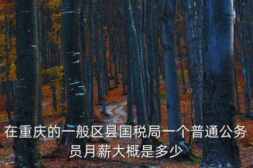 在重慶的一般區縣國稅局一個普通公務員月薪大概是多少