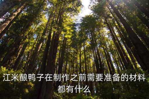 江米釀鴨子在制作之前需要準備的材料都有什么