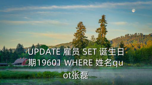 UPDATE 雇員 SET 誕生日期19601 WHERE 姓名quot張磊