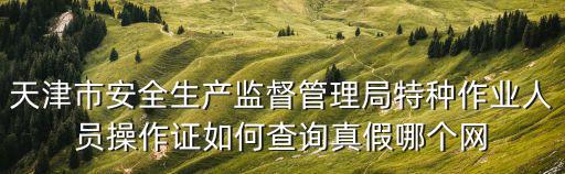 天津市安全生產(chǎn)監(jiān)督管理局特種作業(yè)人員操作證如何查詢真假哪個網(wǎng)