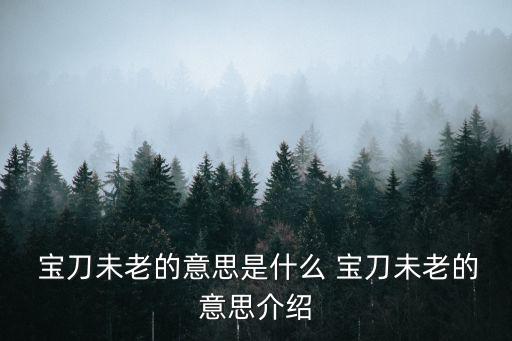  寶刀未老的意思是什么 寶刀未老的意思介紹