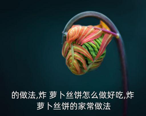 的做法,炸 蘿卜絲餅怎么做好吃,炸 蘿卜絲餅的家常做法