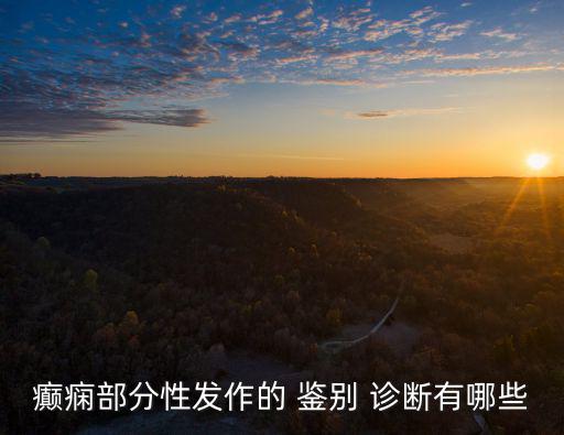 癲癇部分性發(fā)作的 鑒別 診斷有哪些