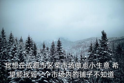 我想在成都市區菜市場做點小生意 希望能找到一個市場內的鋪子不知道